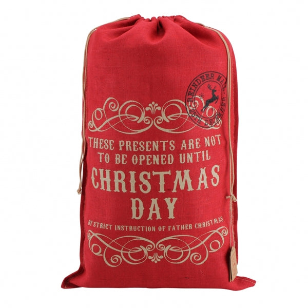 Red Father Christmas sack for children