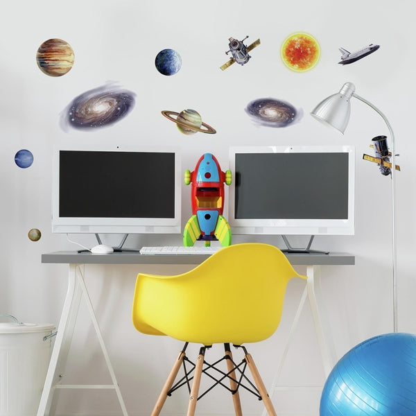 Space travel wall stickers for children