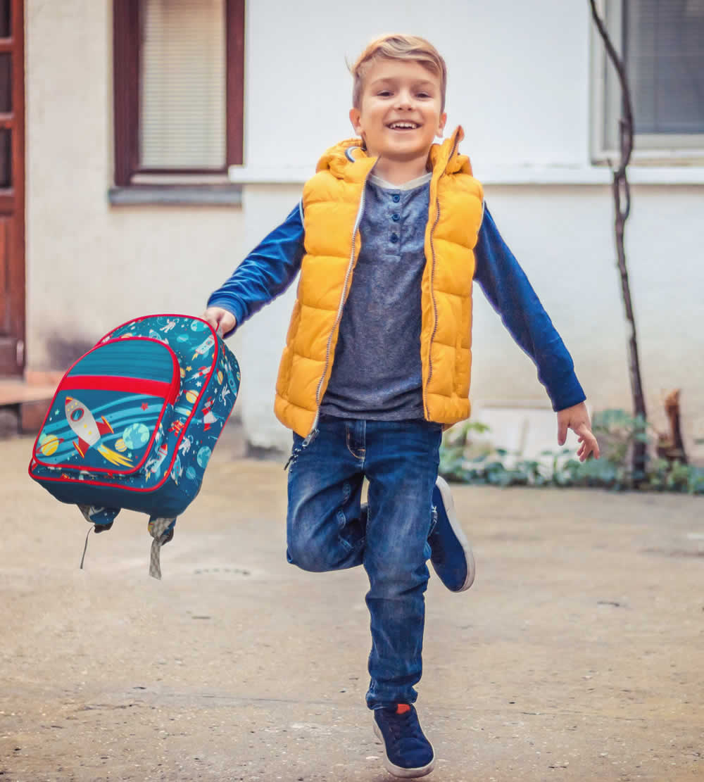 Space backpack in a lifestyle setting