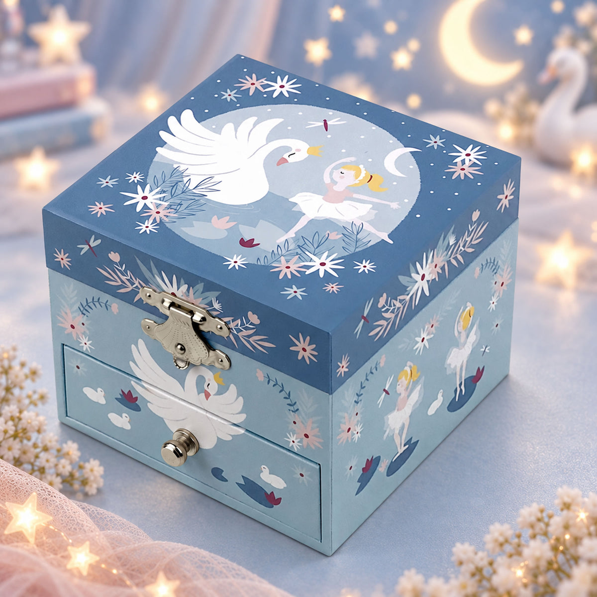Personalised Girls Musical Jewellery Box - Swan Lake Ballerina