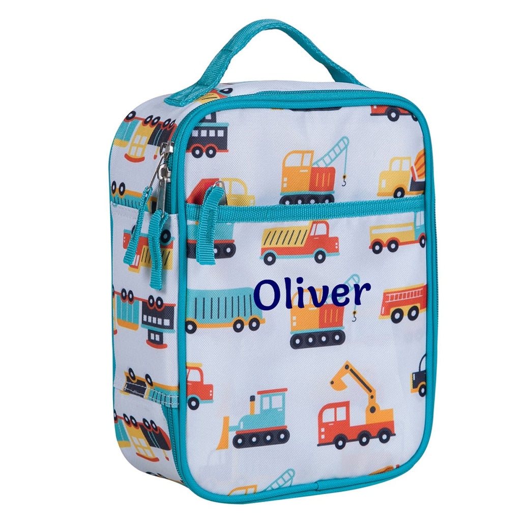 Personalised construction lunch bag for children