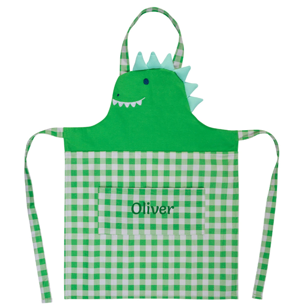 Personalised dinosaur apron for children