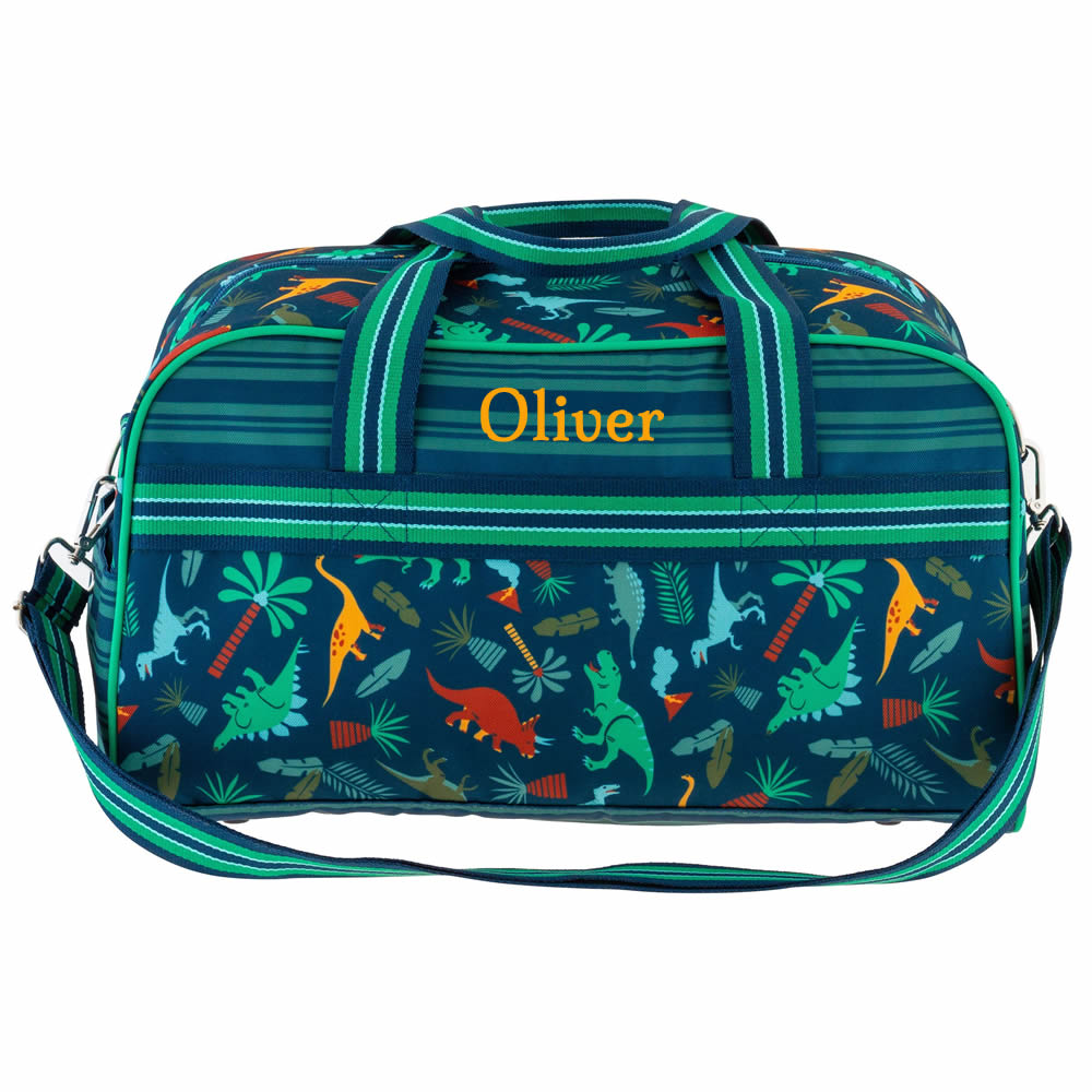 Personalised dinosaur duffle bag for children