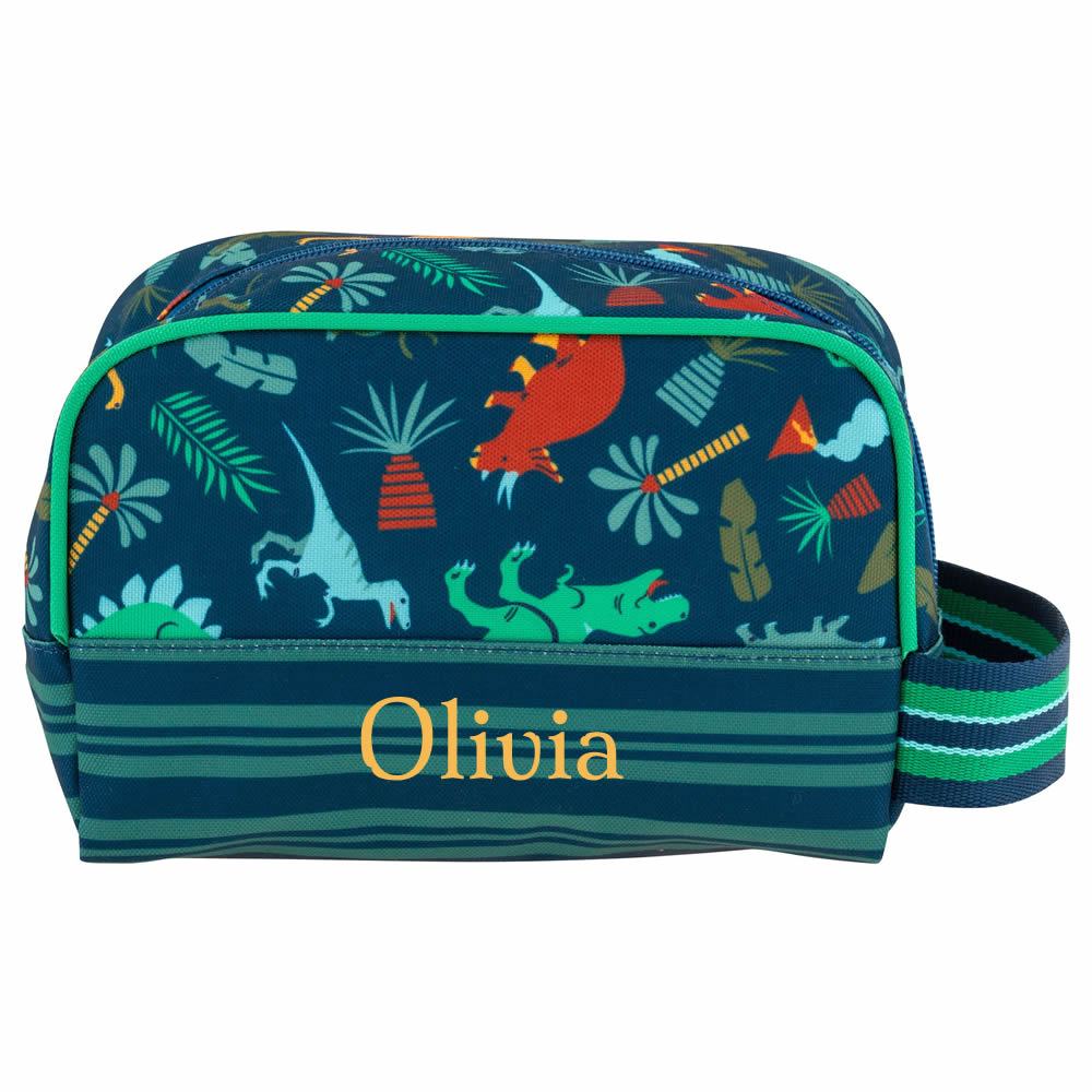 Personalised dinosaur wash bag for girls