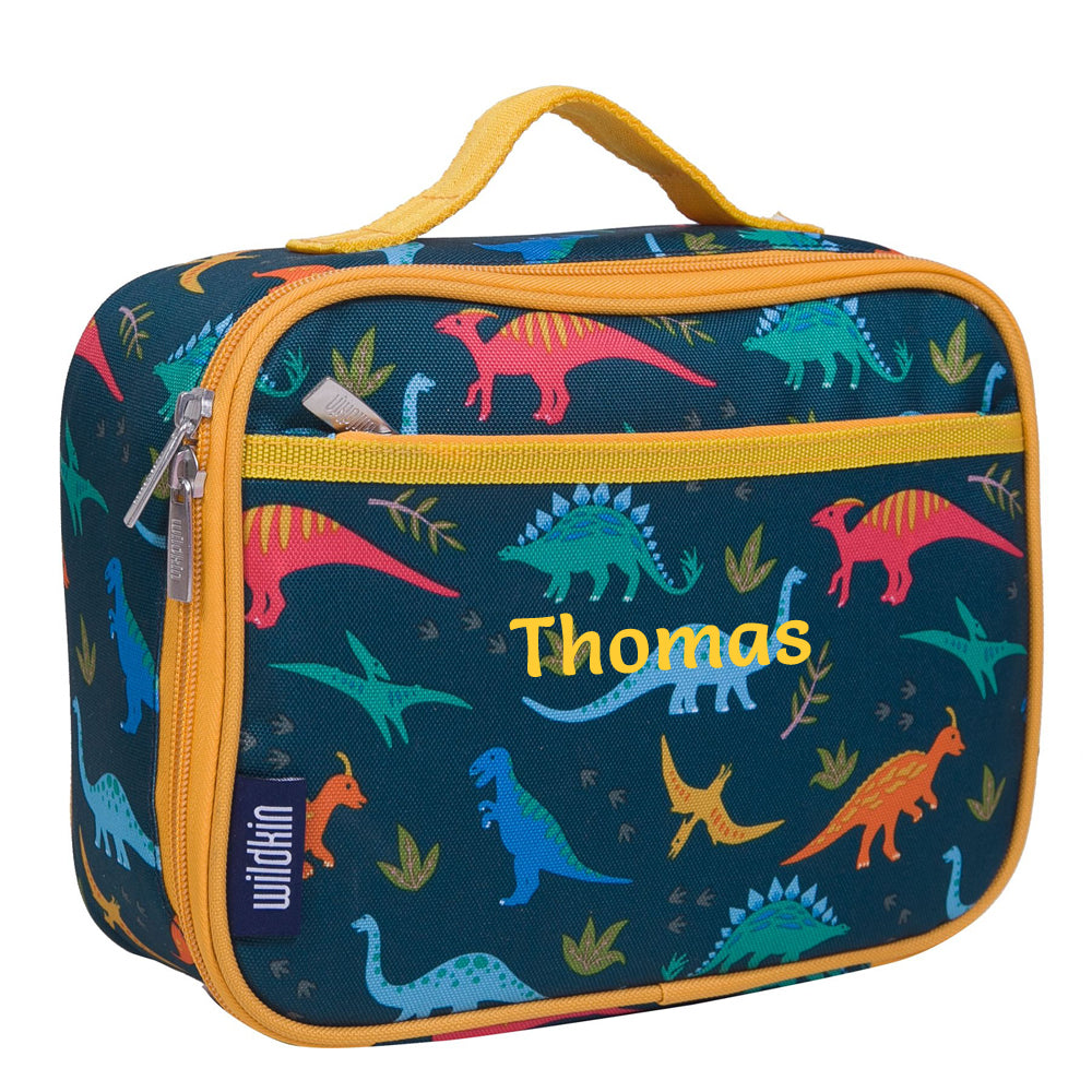 Personalised dinosaur lunch box for children