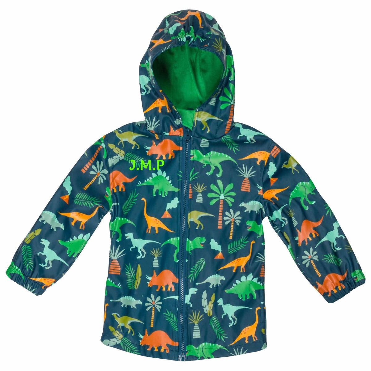Personalised dinosaur raincoat for kids