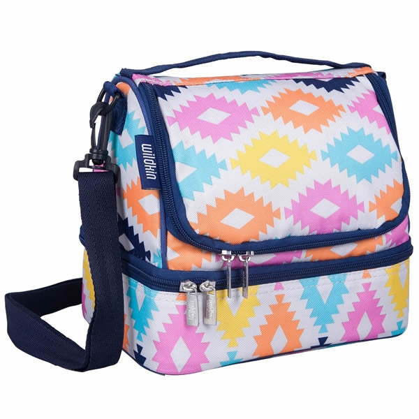 Dual-compartment Aztec lunch bag