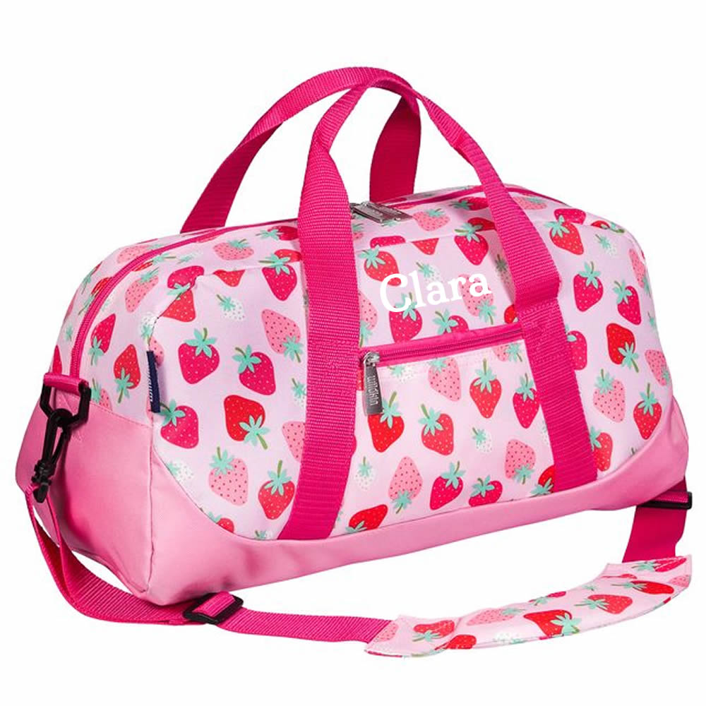 Personalised strawberry duffle bag for children