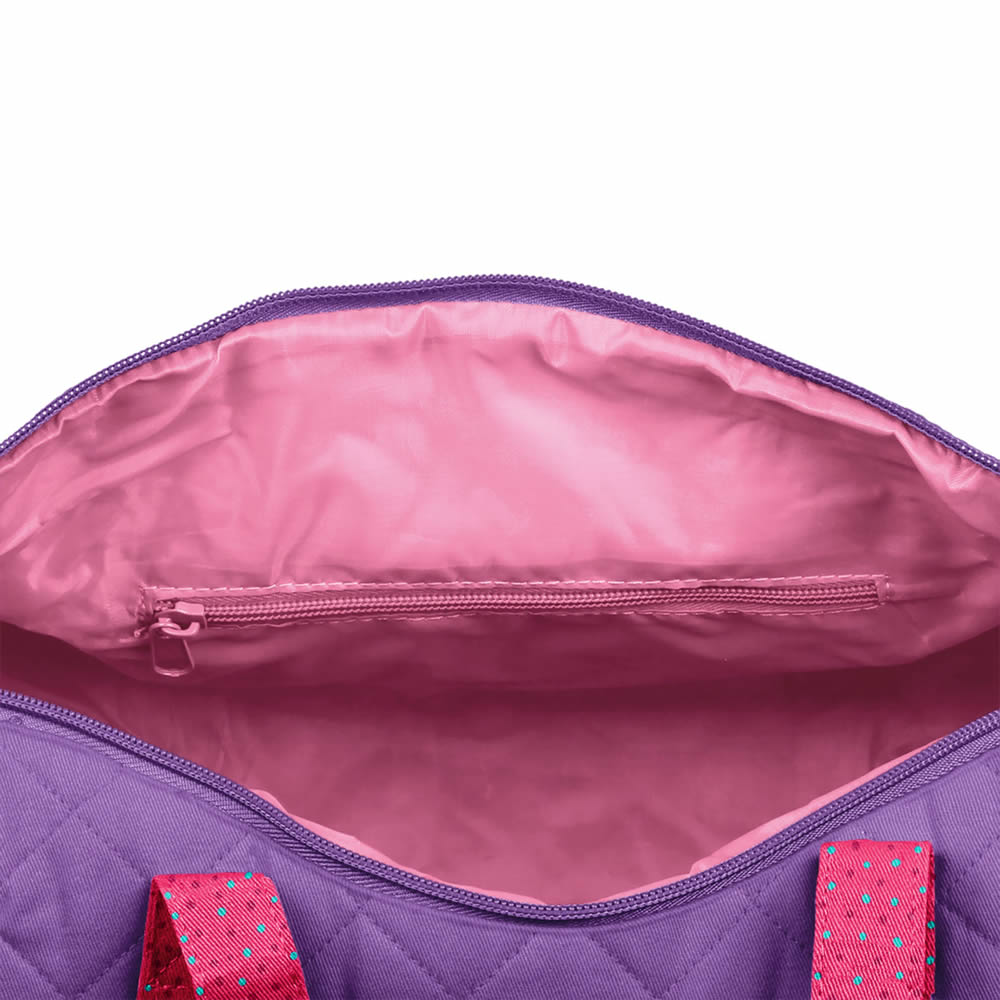 Purple unicorn duffle bag for children