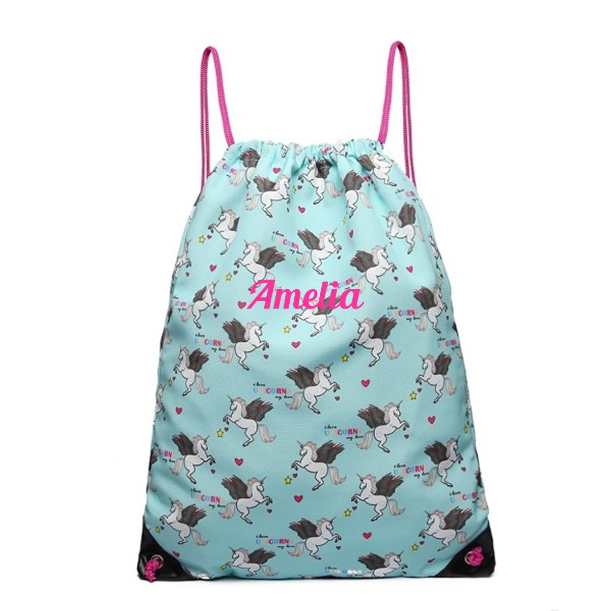 Blue unicorn PE bag for children
