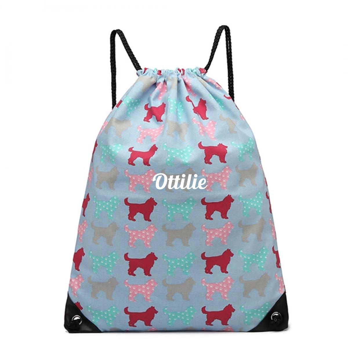 Personalised light blue dog PE bag