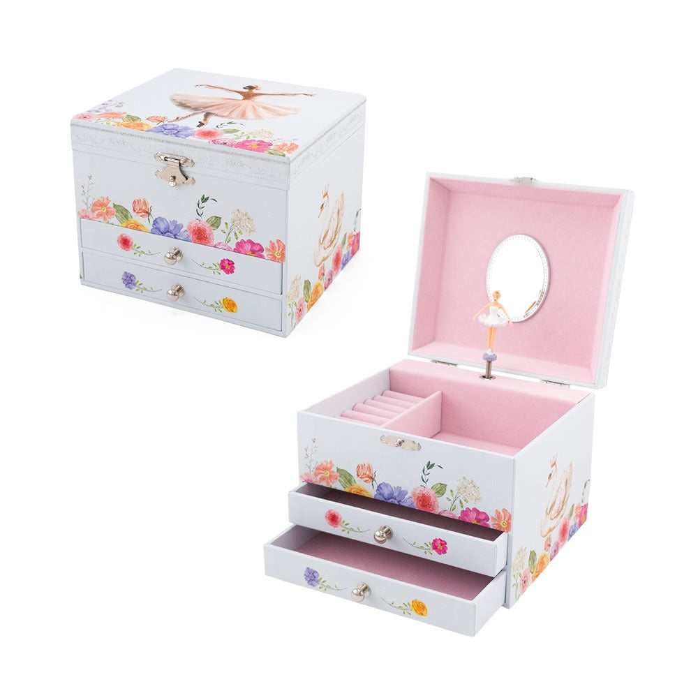 Personalised elegant ballerina musical jewellery box