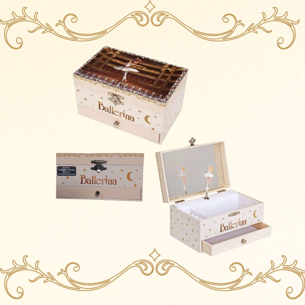 Personalised Girls Musical Jewellery Box - Classical Ballerina, alternate view