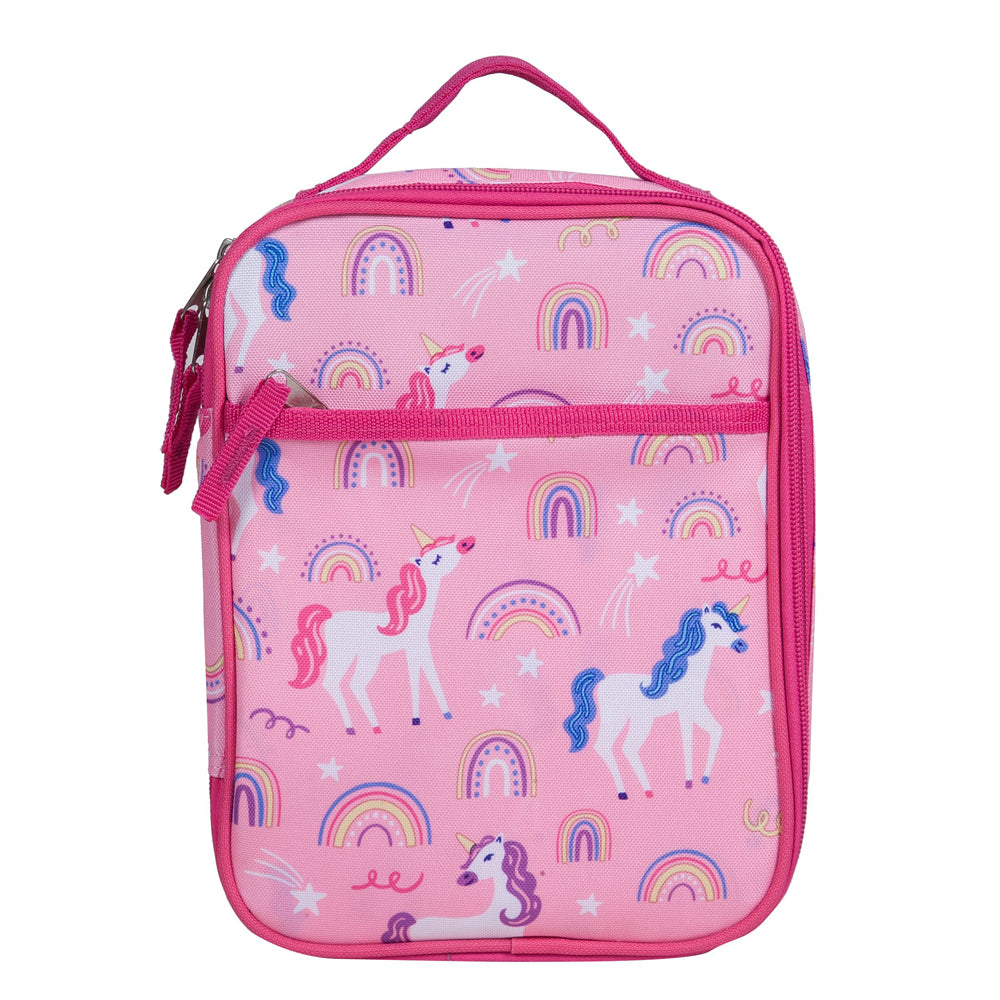 Personalised rainbow unicorn lunch bag for children