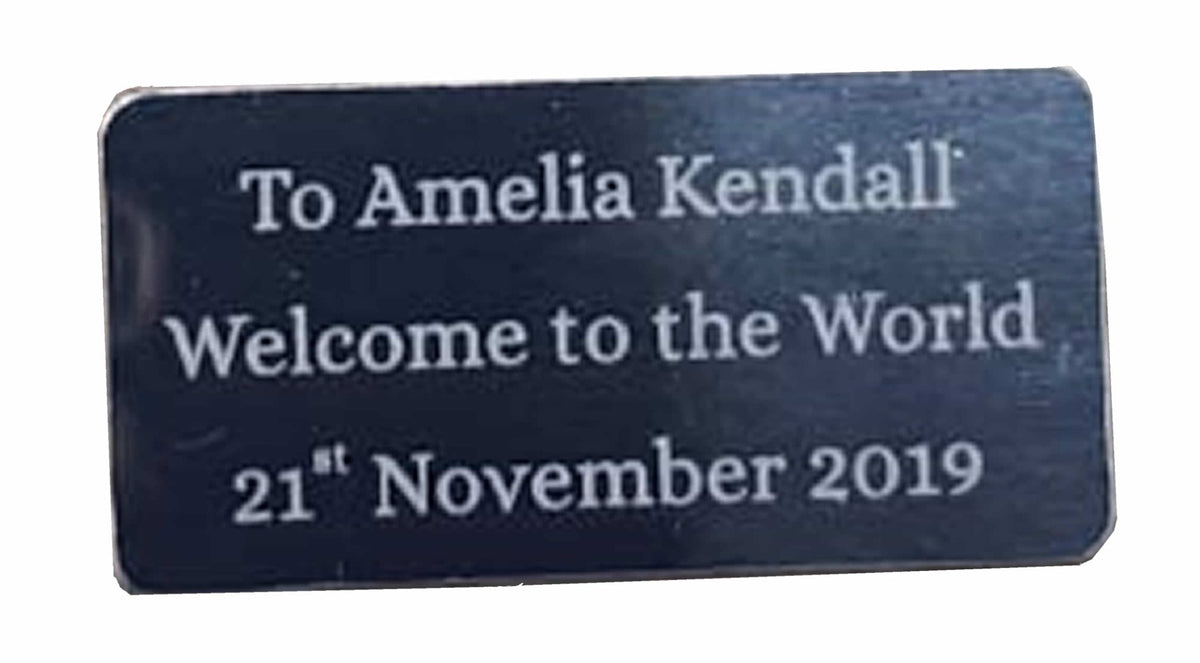 Engraved plaque for a Peter Rabbit jewellery box