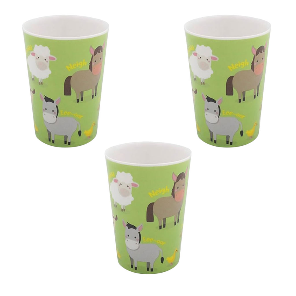 Set of three farm cups for children