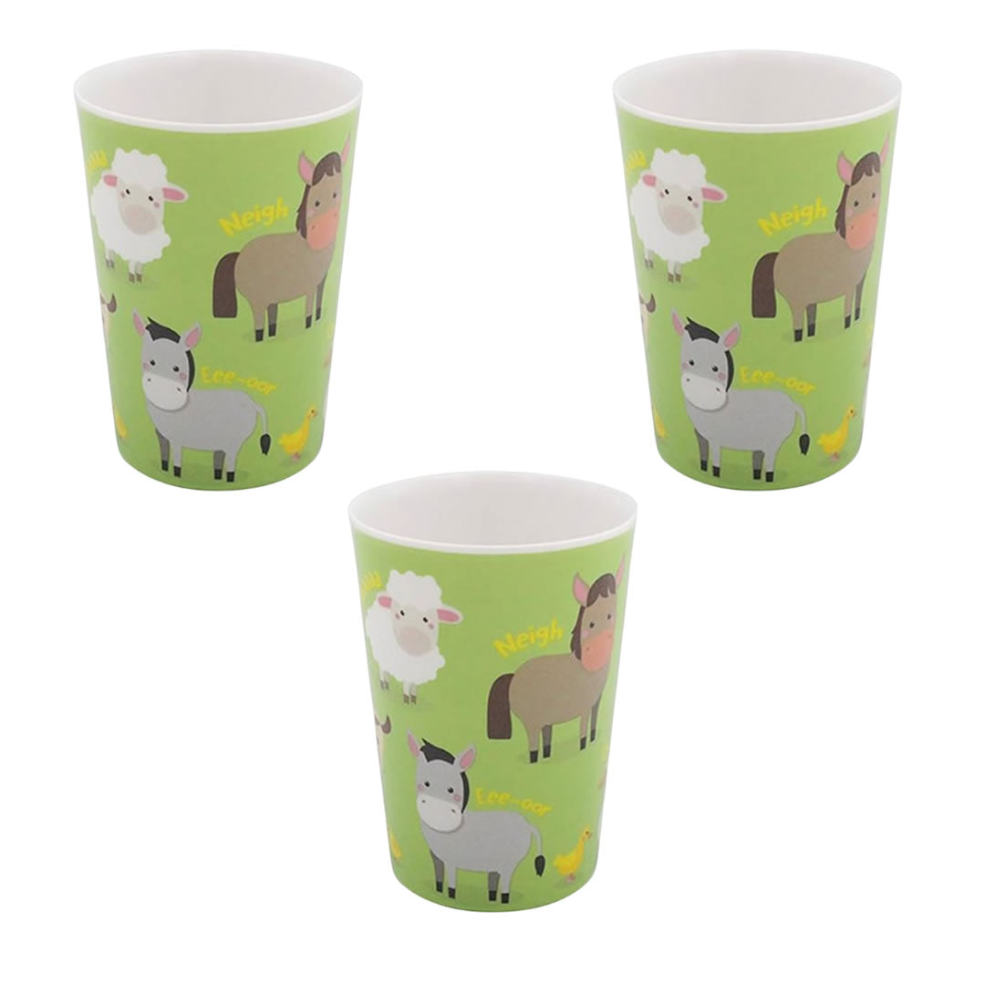 Set of three farm cups for children