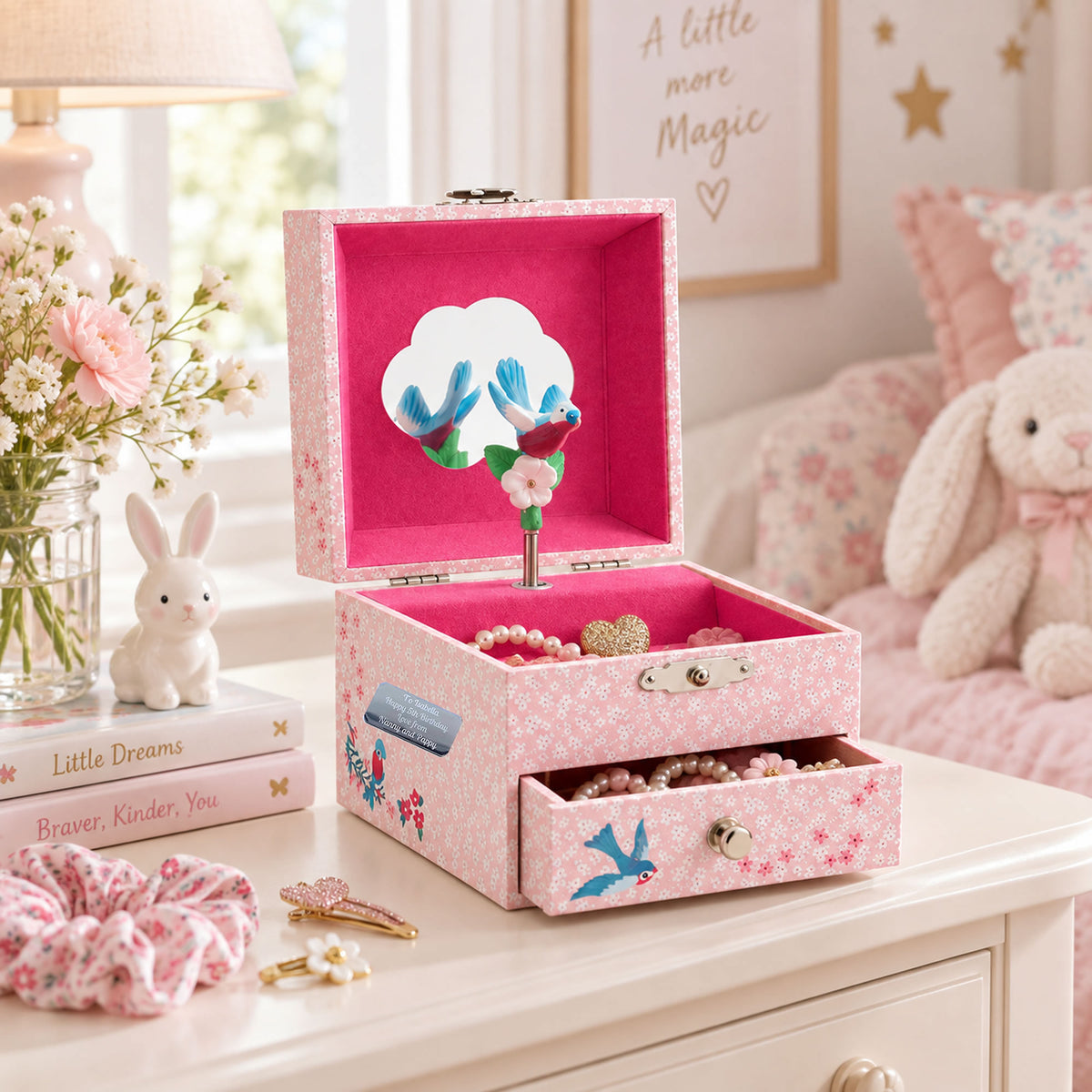 Personalised Girls Musical Jewellery Box - Finch