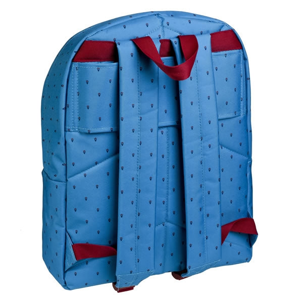 Blue pom-pom backpack for girls
