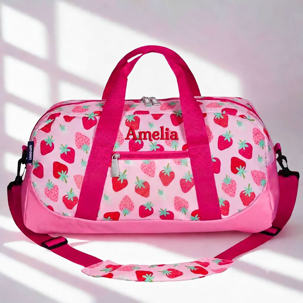 Personalised Kids Strawberry Duffle Bag