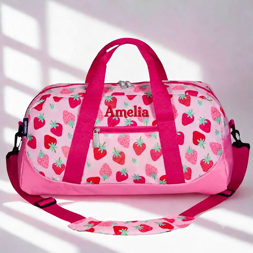Personalised Kids Strawberry Duffle Bag
