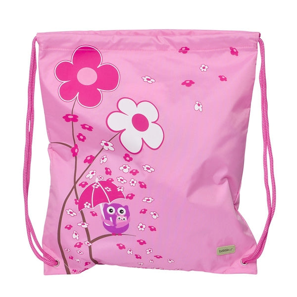 Pink flower owl PE bag for girls