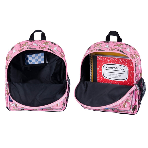 Pink horses backpack for girls