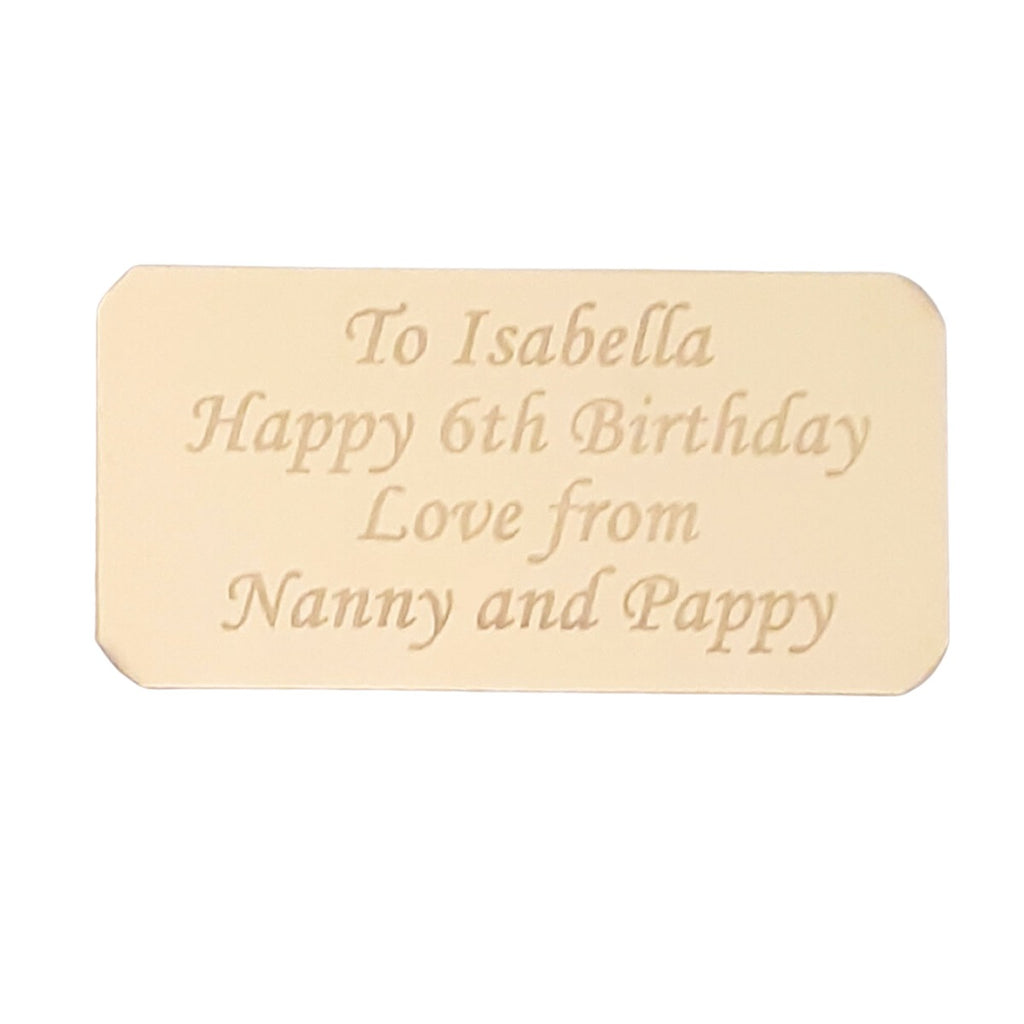 Gold birthday plaque for a jewellery box