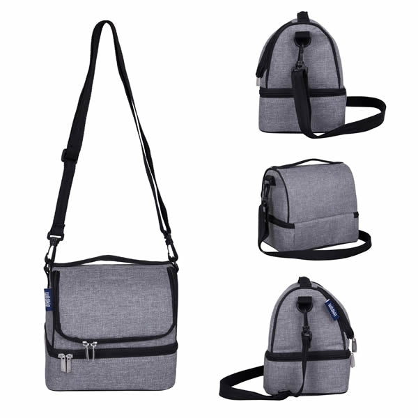 Grey lunch bag with two compartments