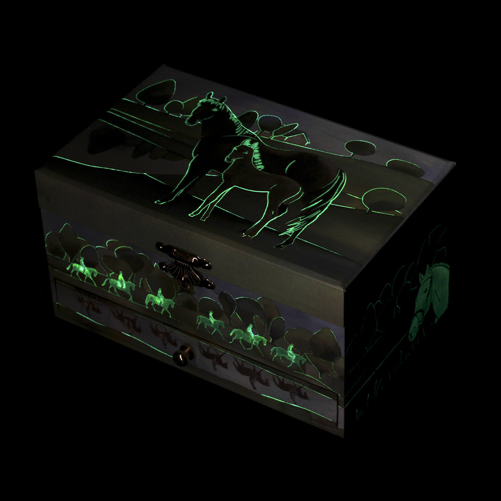 Horse design musical jewellery box