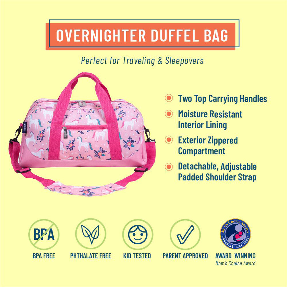 Magical unicorn duffle bag detail