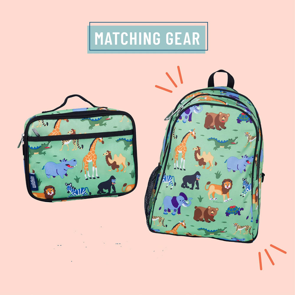 Jungle animal backpack and lunch bag set