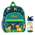 Personalised Kids Jungle Friends Backpack with Water Bottle