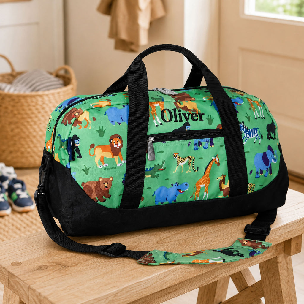 Personalised Kids Jungle Duffle Bag