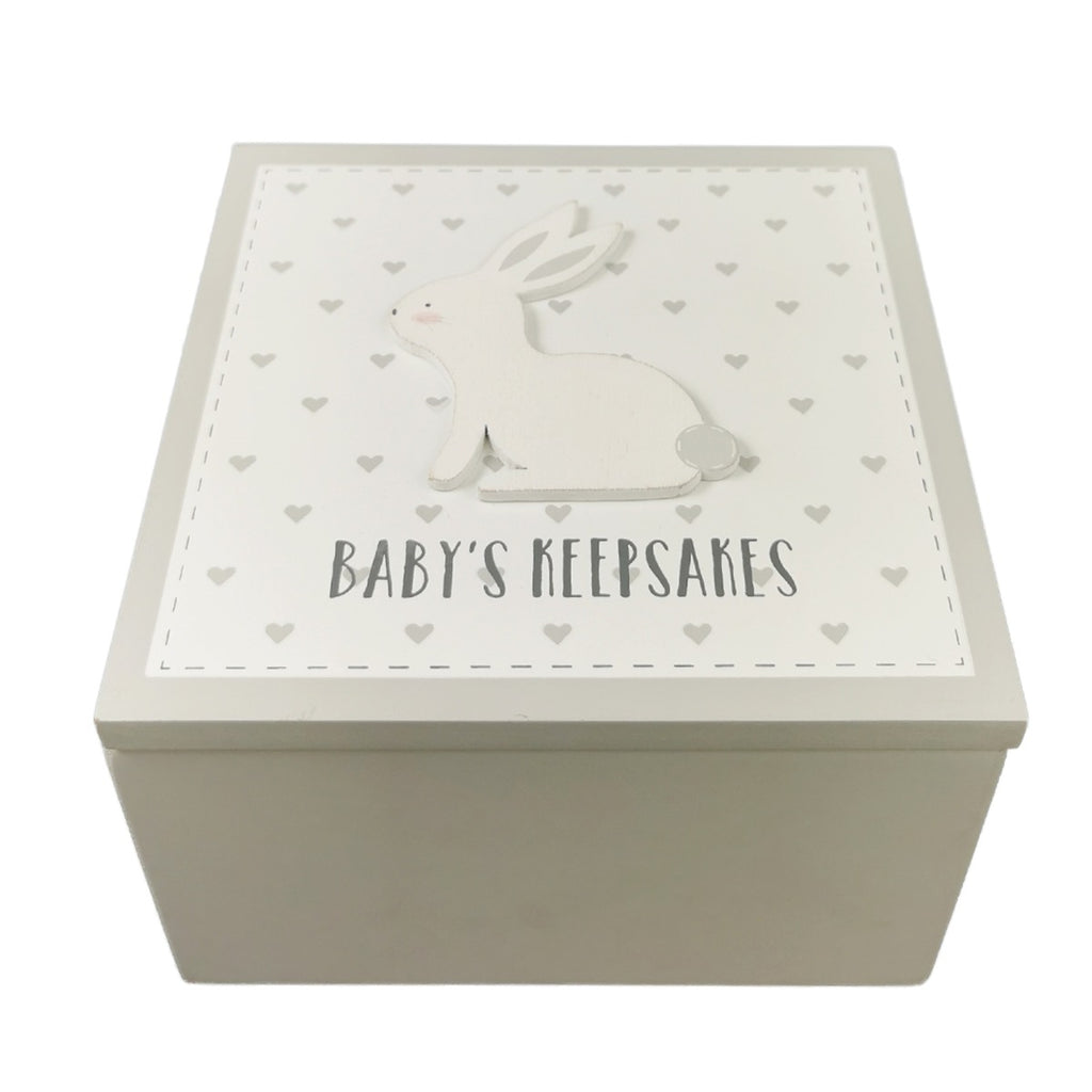 Personalised rabbit baby keepsake box