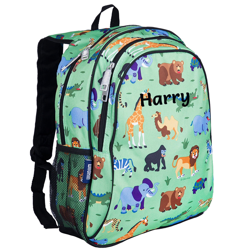 Personalised jungle animals backpack for children