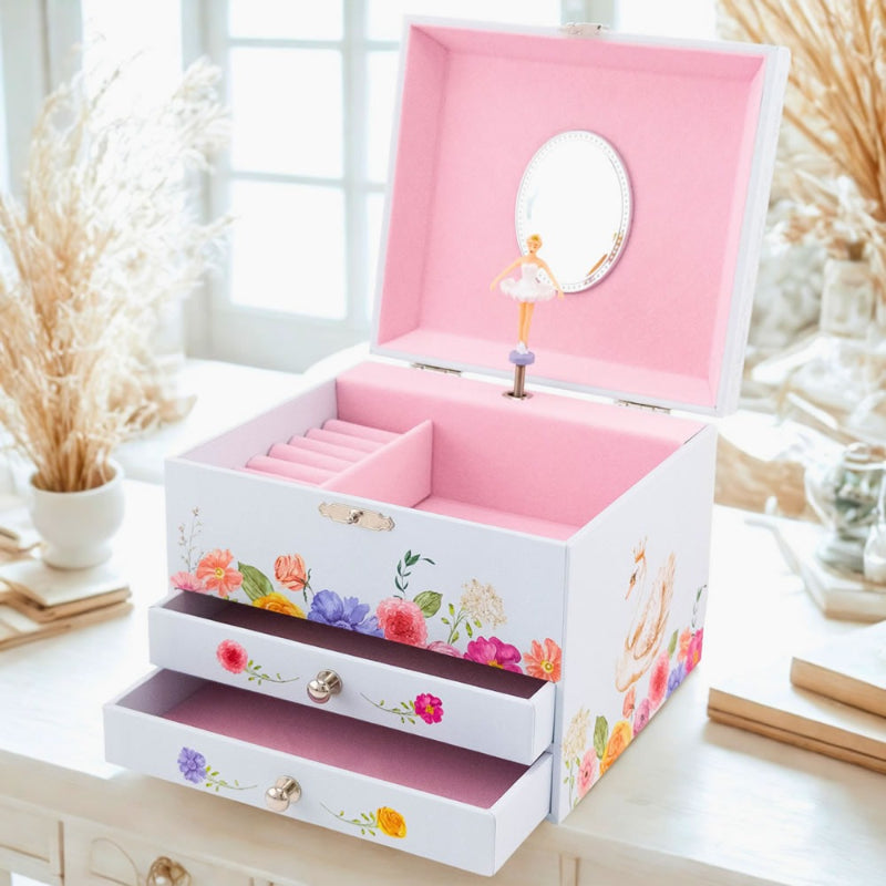 Children’s ballerina jewellery box with two drawers