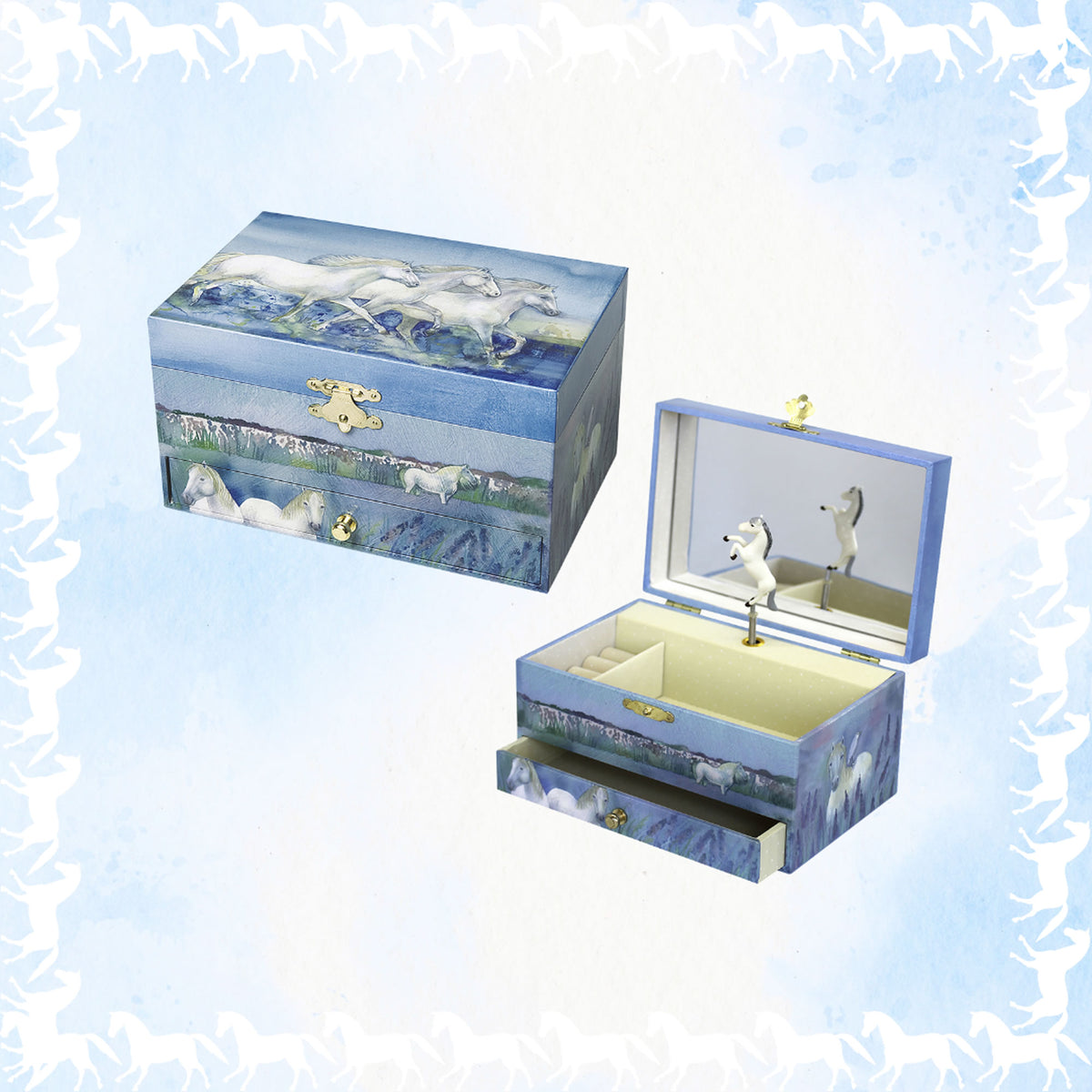 Personalised Girls Musical Jewellery Box - Wild Horses
