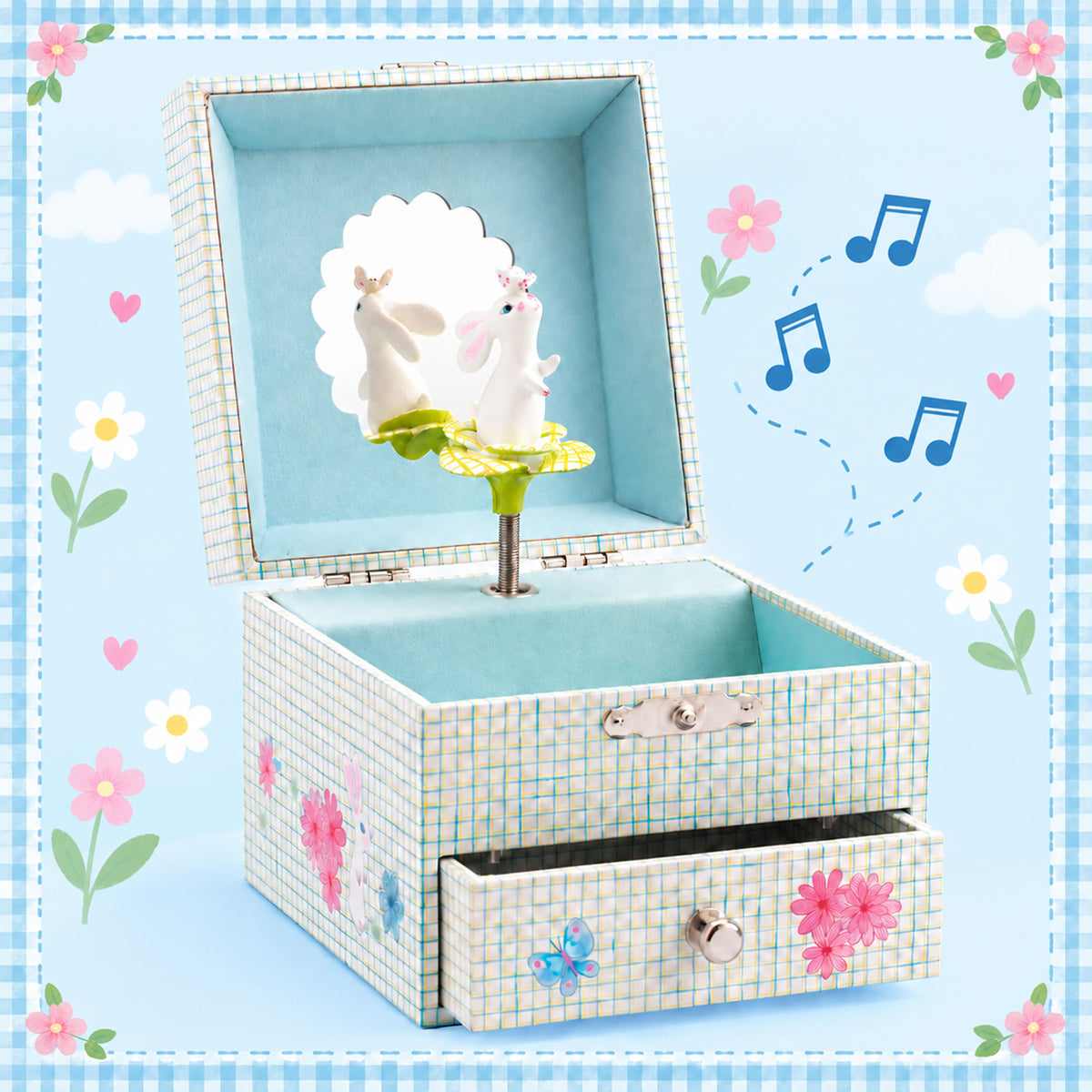 Personalised Girls Musical Jewellery Box - Little Rabbit