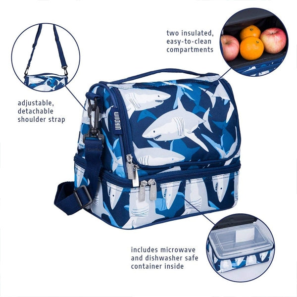 Shark double-decker lunch bag for kids