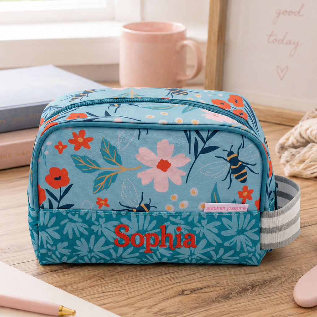 Personalised Kids Bee Wash Bag