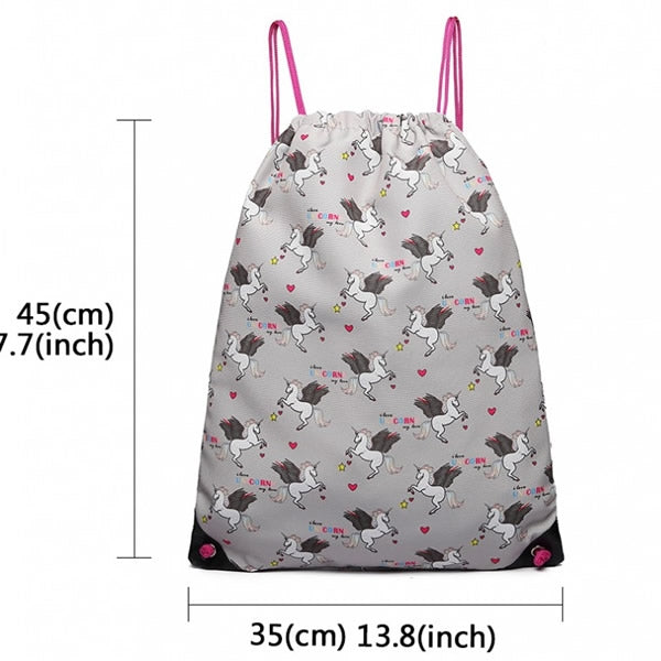 Kids’ unicorn PE bags