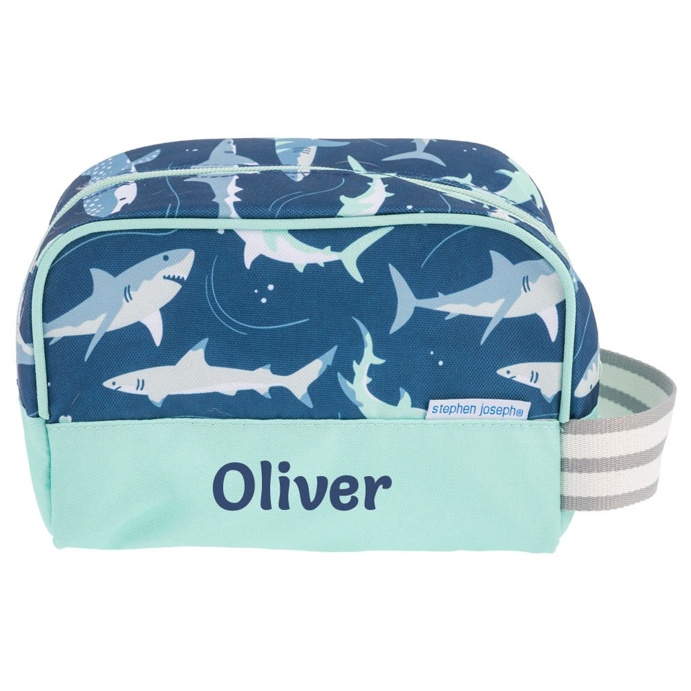 Personalised shark wash bag for children