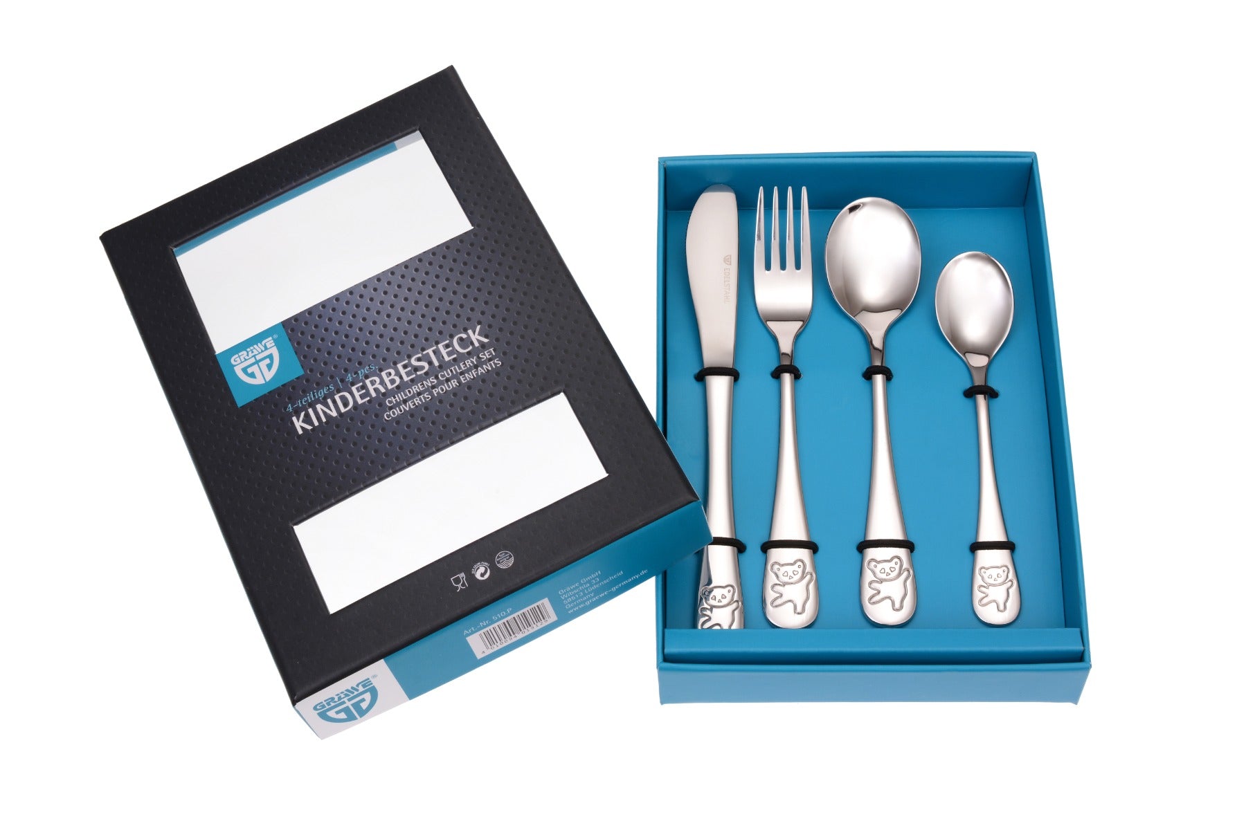 Bear children’s cutlery set in packaging