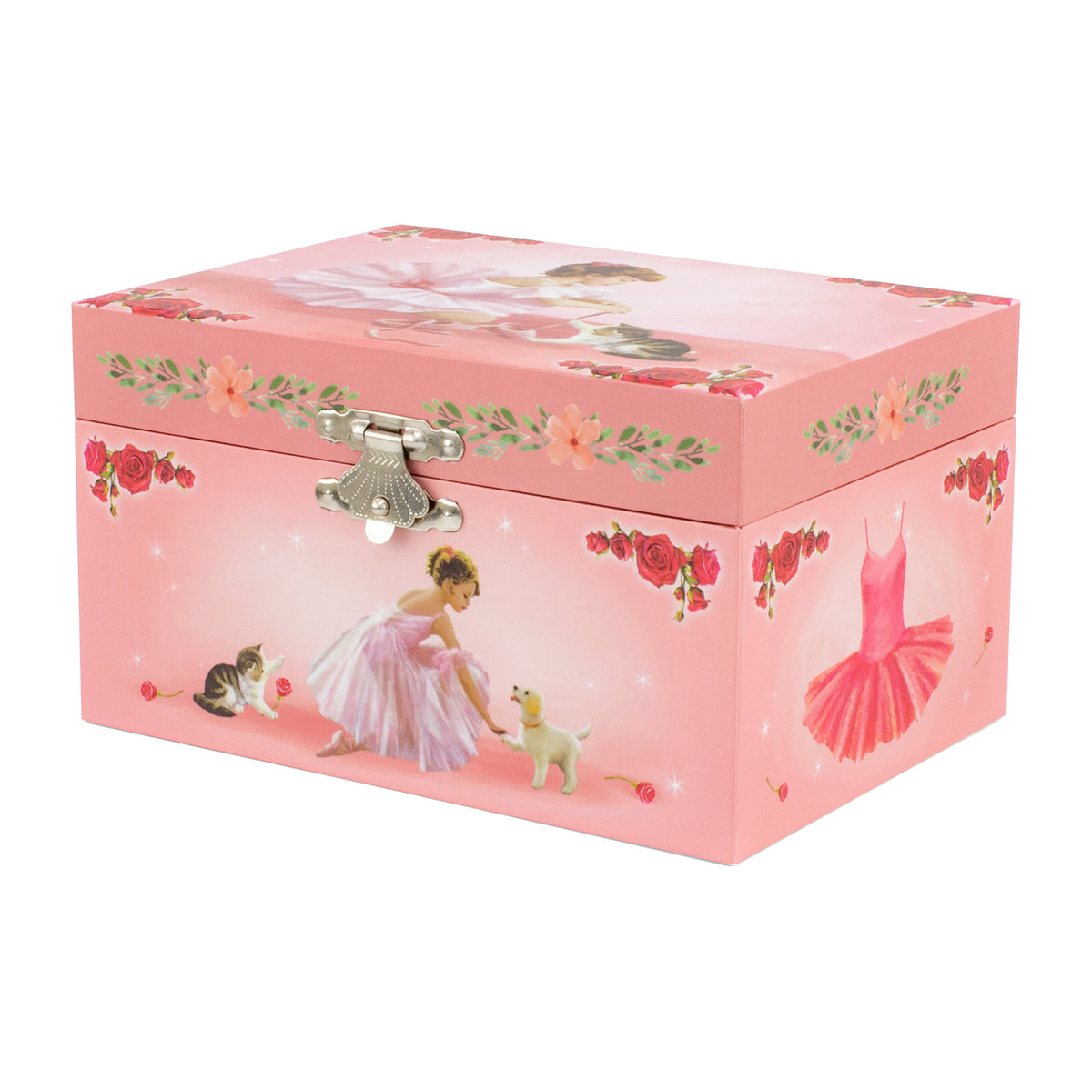 Personalised Girl Musical Jewellery Box - Kitten Design
