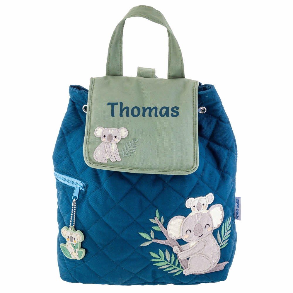 Personalised koala quilted backpack