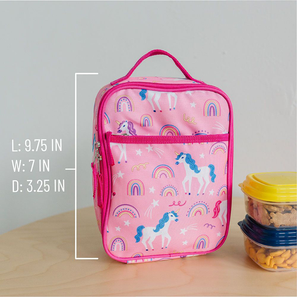 Rainbow unicorn lunch bag handle detail
