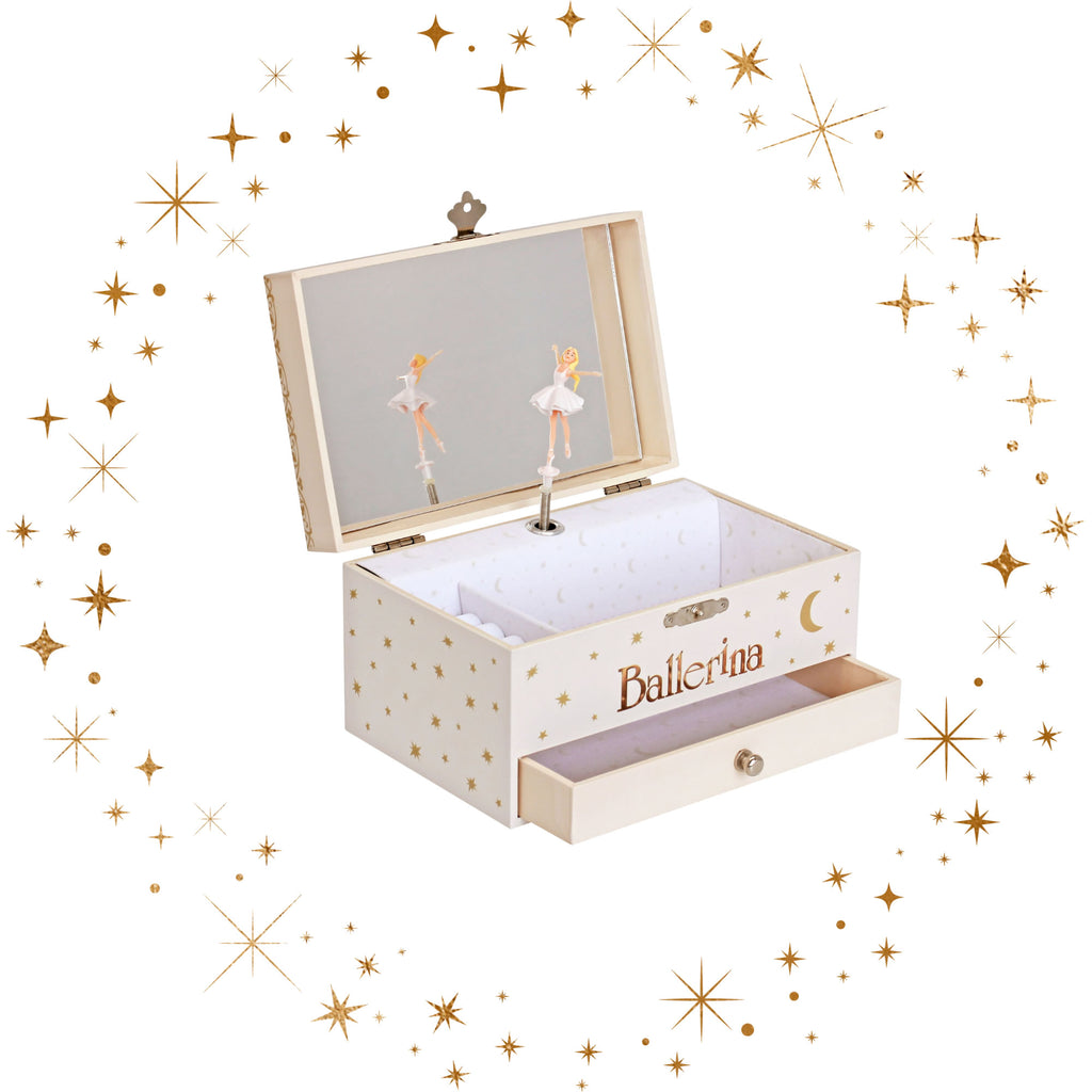 Personalised Girls Musical Jewellery Box - Classical Ballerina, alternate view