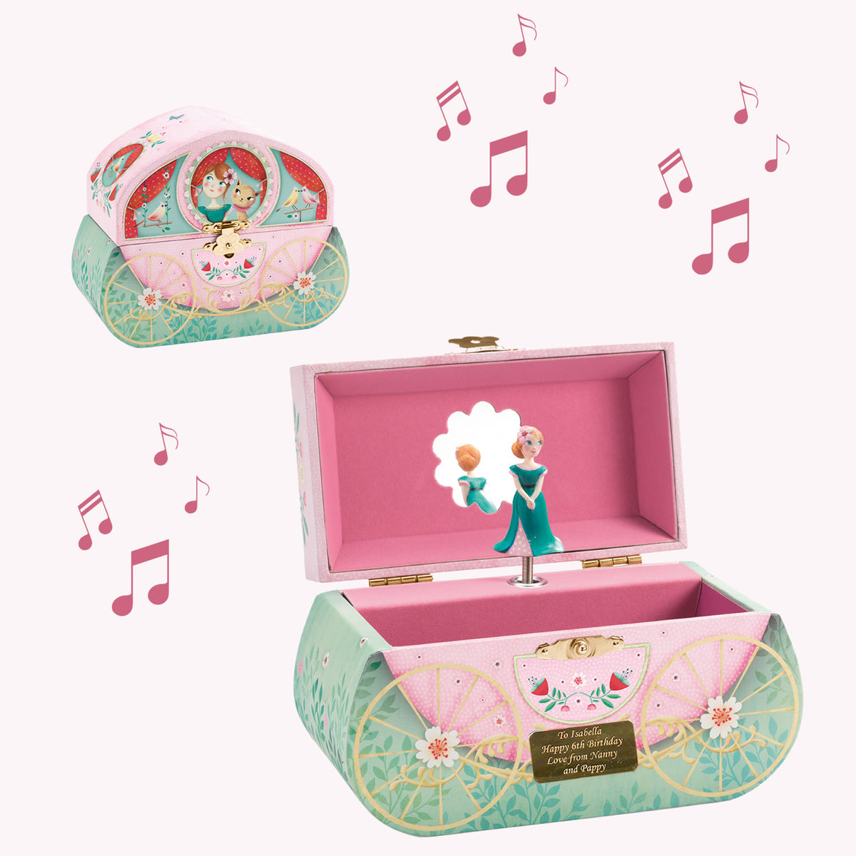 Personalised Girls Musical Jewellery Box - Princess Carriage