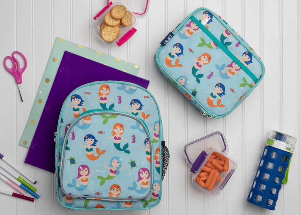 Mermaid backpack and lunch bag set for children